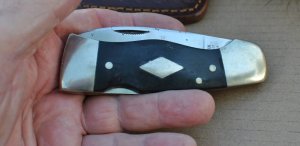 Western S-531 Folder 'A' Stamp = 1977. 4 3/8" Black Delrin Nickel Hardware Nice Sock Drawer Knife!