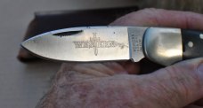 Western S-531 Folder 'A' Stamp = 1977. 4 3/8" Black Delrin Nickel Hardware Nice Sock Drawer Knife!