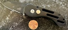 Miniature Peanut Switchblade Knife, Black Blade, Unused