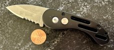 Miniature Peanut Switchblade Knife, Silver Blade, Unused 