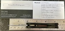 Miniature Peanut Switchblade Knife, Silver Blade, Unused 