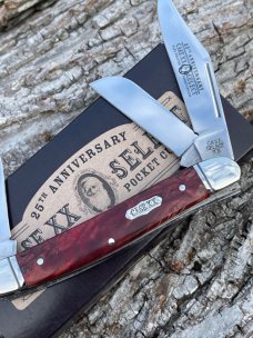 CASE XX SELECT ** 2023 RED/ORANGE FLUTED MAPLE BURL WOOD 47 STOCKMAN