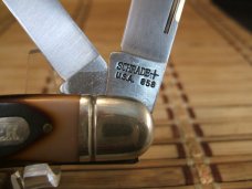 SCHRADE 858 LUMBERJACK VINTAGE U.S.A. MADE MINT NEW CARBONIZED STAINLESS STEEL FOLDING POCKET KNIFE