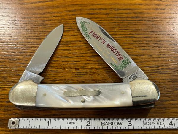 Fight'n Rooster Ltd Ed 1990 International Cutlery Club Canoe Knife w/MOP Scales SN#065 Germany