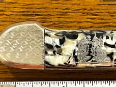 Fight'n Rooster Single-Blade Canoe Knife w/Celluloid Scales & Engraved Bolsters Germany