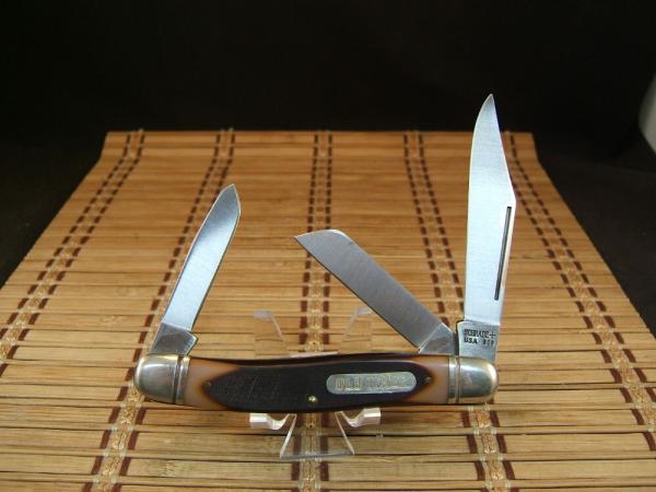 SCHRADE 858 LUMBERJACK VINTAGE U.S.A. MADE MINT NEW CARBONIZED STAINLESS STEEL FOLDING POCKET KNIFE