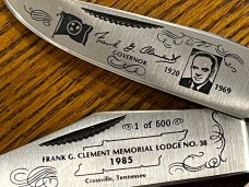 Standing Stone Cutlery Ltd Ed Frank Clement Memorial 2-Blade Copperhead Knife w/Stag Scales SN#495