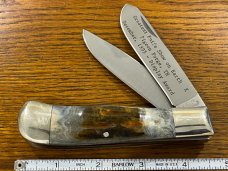 Parker 1995 Greatest Knife Show On Earth Display Award 2-Blade Trapper Knife w/Jigged Bone Scales 