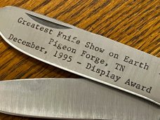 Parker 1995 Greatest Knife Show On Earth Display Award 2-Blade Trapper Knife w/Jigged Bone Scales 
