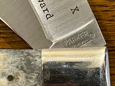 Parker 1995 Greatest Knife Show On Earth Display Award 2-Blade Trapper Knife w/Jigged Bone Scales 