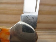 Case XX Harvest Orange Bone Mini Copperlock   lockback knife