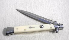 FRANK BELTRAME 11" SWITCHBLADE ACRYLIC IVORY DAGGER BLADE ITALIAN STILETTO
