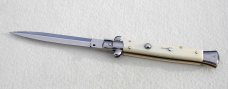 FRANK BELTRAME 11" SWITCHBLADE ACRYLIC IVORY DAGGER BLADE ITALIAN STILETTO