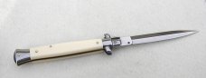 FRANK BELTRAME 11" SWITCHBLADE ACRYLIC IVORY DAGGER BLADE ITALIAN STILETTO