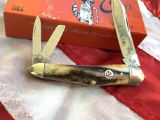 Colonel Coon (by Queen) Humpback Whittler Pocket Knife w/ Great Stag Handles -NOS