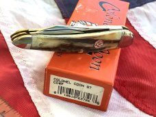 Colonel Coon (by Queen) Humpback Whittler Pocket Knife w/ Great Stag Handles -NOS