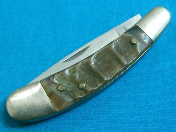 VINTAGE TIMBER WOLF TW40 HORN HANDLE LOCKBACK FOLDING FOLDER POCKET KNIFE KNIVES OLD