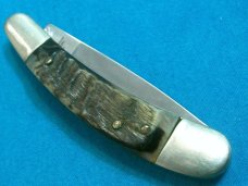 VINTAGE TIMBER WOLF TW40 HORN HANDLE LOCKBACK FOLDING FOLDER POCKET KNIFE KNIVES OLD