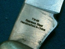 VINTAGE TIMBER WOLF TW40 HORN HANDLE LOCKBACK FOLDING FOLDER POCKET KNIFE KNIVES OLD