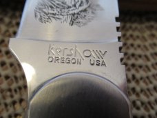 Kershaw Discontinued Fixed Blade Bear Scrimshaw of a Bear & Cubs Model # 2230