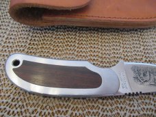 Kershaw Discontinued Fixed Blade Bear Scrimshaw of a Bear & Cubs Model # 2230
