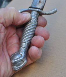 Ball And Claw Dagger Korium Solingen Germany 1950's Original Sheath 10 1/4" Aluminum Handle 