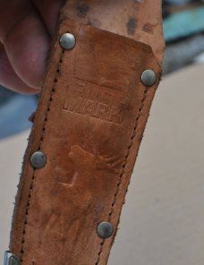 Voos Solingen Germany Fist/Arrows Logo Hunting Knife 7" OAL Near Mint Original Sheath Nutted Tang