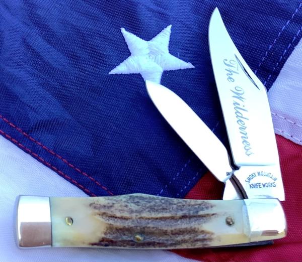 Vintage The Wilderness (by Queen) Smokey Mountain Knife Works GunStock Knife -Nice Stag Handles -NOS Vintage The Wilderness (by Queen) Smokey Mountain Knife Works GunStock Knife -Nice Stag Handles -NOS