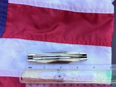 Vintage The Wilderness (by Queen) Smokey Mountain Knife Works GunStock Knife -Nice Stag Handles -NOS