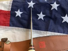 J A Henckels Fixed Blade Hunter Knife w/ Stag Handles & Gold Blade Etch of a Howling Wolf