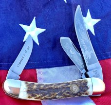 Hen & Rooster -Master Cuttin Horse Stockman (mdl# 293DS) w/ Sweet Stag Handles -one of 50