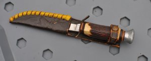 Gutmann Cut. Co. 1950's Mint Hunting Knife With Original Sheath Magnetic Blade See Photo 6 3/4" O