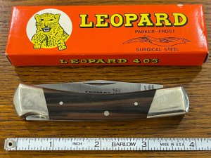 Parker-Frost 405 Leopard Single-Blade Lockback Knife w/Sandlewood Scales Japan