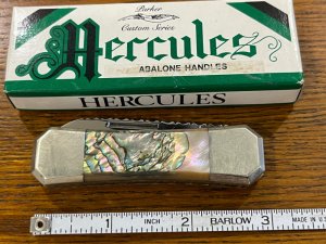 Parker Custom Series No. 853 Hercules Single-Blade Folding Knife w/Abalone Scales & Custom Filework