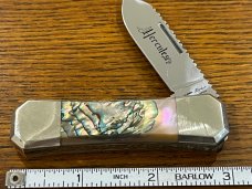 Parker Custom Series No. 853 Hercules Single-Blade Folding Knife w/Abalone Scales & Custom Filework 