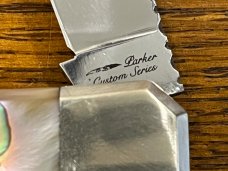 Parker Custom Series No. 853 Hercules Single-Blade Folding Knife w/Abalone Scales & Custom Filework 