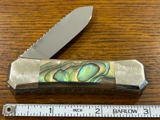 Parker Custom Series No. 853 Hercules Single-Blade Folding Knife w/Abalone Scales & Custom Filework 
