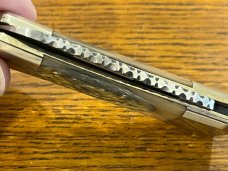 Parker Custom Series No. 853 Hercules Single-Blade Folding Knife w/Abalone Scales & Custom Filework 
