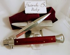 FRANK BELTRAME 11" Cocobolo Italian Stiletto Automatic Knife - Bayonet