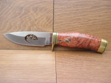 Buck Custom Vanguard With Burl Wood Handles, Elk Cutout 