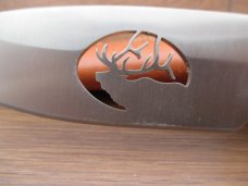 Buck Custom Vanguard With Burl Wood Handles, Elk Cutout 