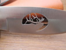 Buck Custom Vanguard With Burl Wood Handles, Elk Cutout 