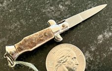 Miniature Italy Switchblade Knife, Inox Mark, Older Style, Great Stag, Original Box, New