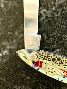 Miniature Keychain Folding Fish Handle Knife, Rare Original Box, Japan