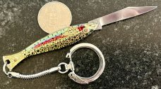 Miniature Keychain Folding Fish Handle Knife, Rare Original Box, Japan