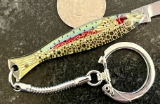 Miniature Keychain Folding Fish Handle Knife, Rare Original Box, Japan