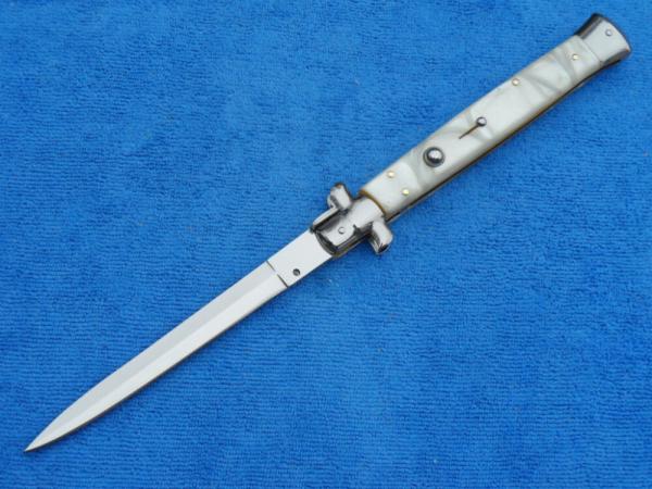 New- 13" Italian Style "Mafia Godfather" Stiletto Pearl handles Dagger grind blade