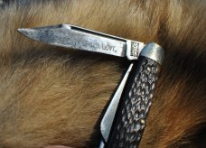 Utica Kutmaster Stockman 4" Closed All 3 Blades Snap Master Blade Marked Property Of U.S. Govt.