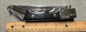 Large Bowie Switchblade Knife with extended blade.