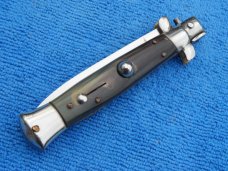 NOS 7-3/4" Vintage 70's Italian Stiletto blackhorn handles *Rostfrei stamp